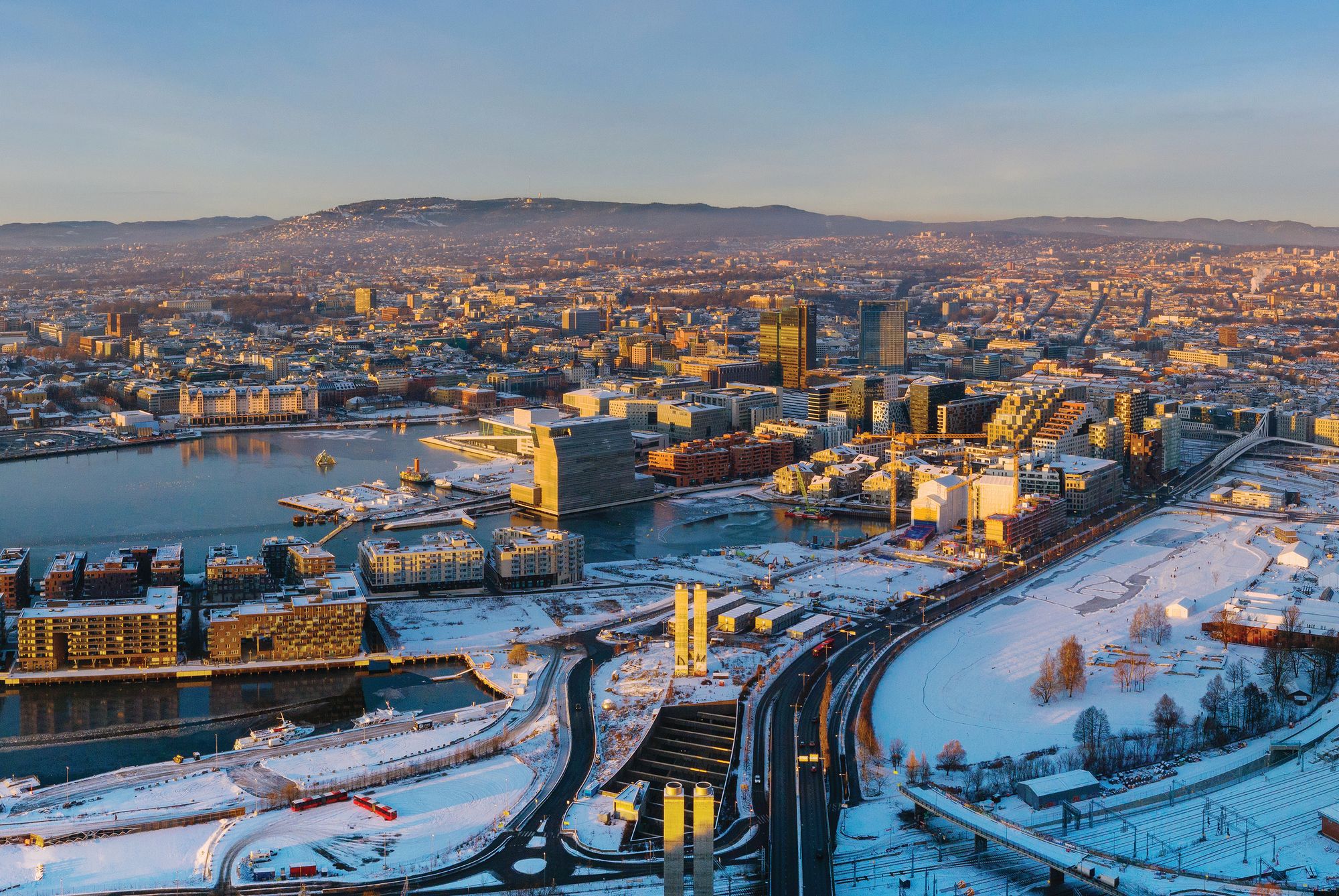 Aerial view of Oslo, Norway 