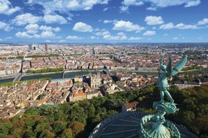 Lyon, France from the top of Notre Dame de Fourviere